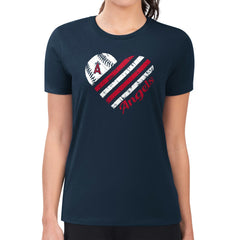 Los Angeles Angels G-III 4Her by Carl Banks Women's Super-Slim Fit Lightweight Heart Graphic T-Shirt | MLB Sale