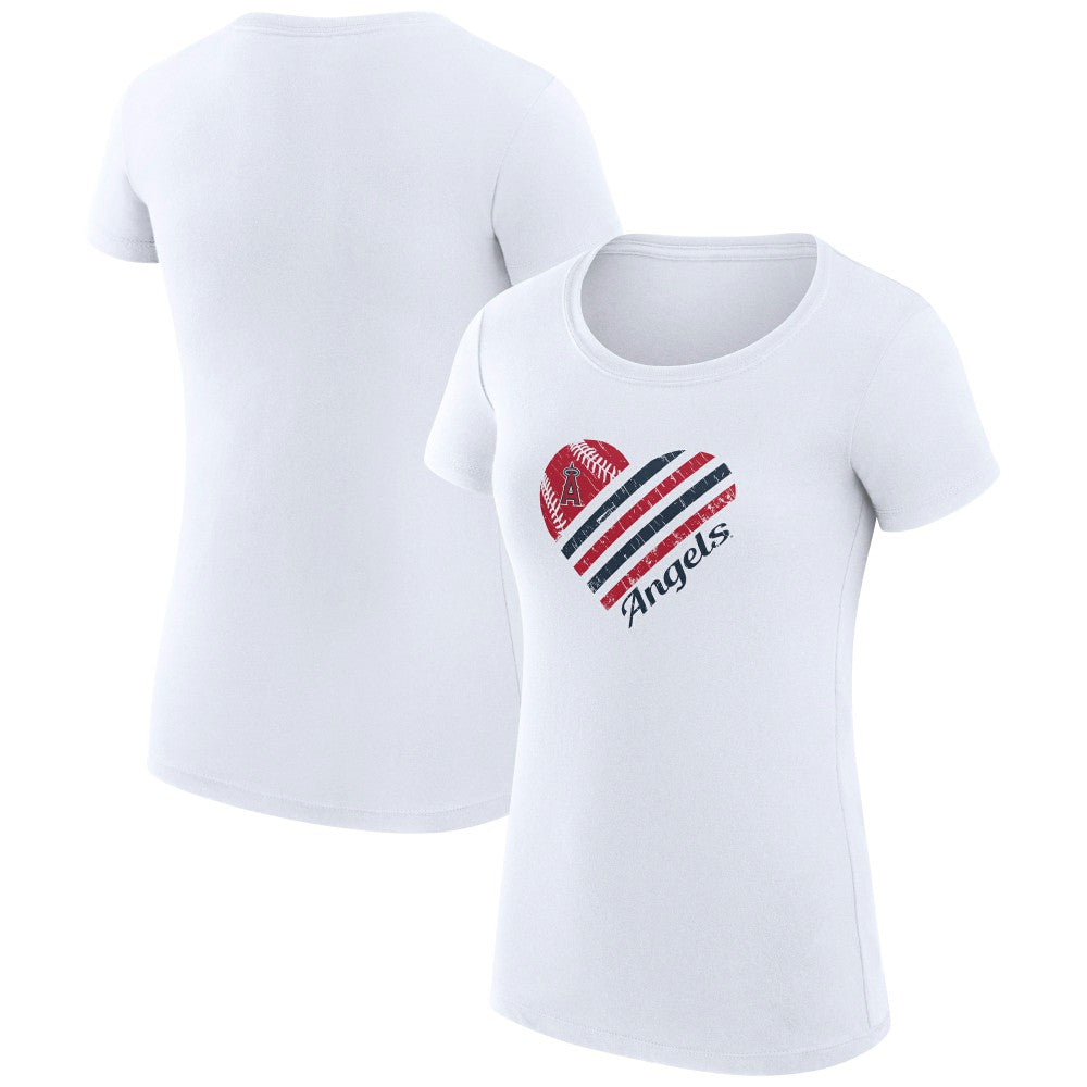 Los Angeles Angels G-III 4Her by Carl Banks Women's Super-Slim Fit Lightweight Heart Graphic T-Shirt | MLB Shop
