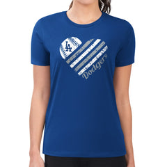 Los Angeles Dodgers G-III 4Her by Carl Banks Women's Super-Slim Fit Lightweight Heart Graphic T-Shirt | MLB US