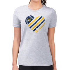 Milwaukee Brewers G-III 4Her by Carl Banks Women's Super-Slim Fit Lightweight Heart Graphic T-Shirt | MLB Online