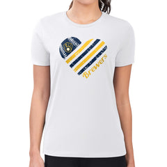 Milwaukee Brewers G-III 4Her by Carl Banks Women's Super-Slim Fit Lightweight Heart Graphic T-Shirt | MLB Discount
