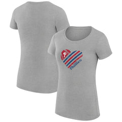 Philadelphia Phillies G-III 4Her by Carl Banks Women's Super-Slim Fit Lightweight Heart Graphic T-Shirt | MLB Online