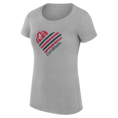 St. Louis Cardinals G-III 4Her by Carl Banks Women's Super-Slim Fit Lightweight Heart Graphic T-Shirt | MLB New