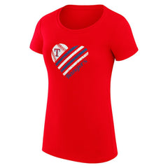 Texas Rangers G-III 4Her by Carl Banks Women's Super-Slim Fit Lightweight Heart Graphic T-Shirt | MLB Online