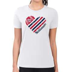 Washington Nationals G-III 4Her by Carl Banks Women's Super-Slim Fit Lightweight Heart Graphic T-Shirt | MLB Outlet