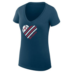 Atlanta Braves G-III 4Her by Carl Banks Women's Super-Slim Fit Lightweight Heart V-Neck T-Shirt | MLB Outlet