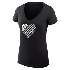 Chicago White Sox G-III 4Her by Carl Banks Women's Super-Slim Fit Lightweight Heart V-Neck T-Shirt | MLB Outlet
