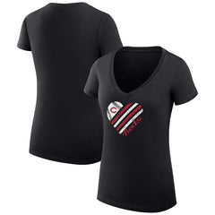 Cincinnati Reds G-III 4Her by Carl Banks Women's Super-Slim Fit Lightweight Heart V-Neck T-Shirt | MLB Discount
