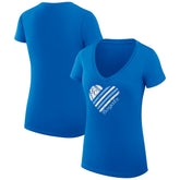 Kansas City Royals G-III 4Her by Carl Banks Women's Super-Slim Fit Lightweight Heart V-Neck T-Shirt | MLB Sale