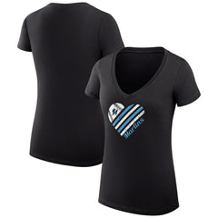 Miami Marlins G-III 4Her by Carl Banks Women's Super-Slim Fit Lightweight Heart V-Neck T-Shirt | MLB Shop