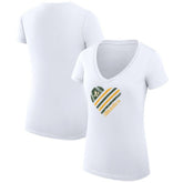 Athletics G-III 4Her by Carl Banks Women's Super-Slim Fit Lightweight Heart V-Neck T-Shirt | MLB Near me