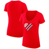 Philadelphia Phillies G-III 4Her by Carl Banks Women's Super-Slim Fit Lightweight Heart V-Neck T-Shirt | MLB New