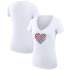 Philadelphia Phillies G-III 4Her by Carl Banks Women's Super-Slim Fit Lightweight Heart V-Neck T-Shirt | MLB Near me