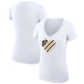 Pittsburgh Pirates G-III 4Her by Carl Banks Women's Super-Slim Fit Lightweight Heart V-Neck T-Shirt | MLB US