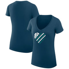 Seattle Mariners G-III 4Her by Carl Banks Women's Super-Slim Fit Lightweight Heart V-Neck T-Shirt | MLB For sale