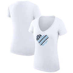 Tampa Bay Rays G-III 4Her by Carl Banks Women's Super-Slim Fit Lightweight Heart V-Neck T-Shirt | MLB Discount