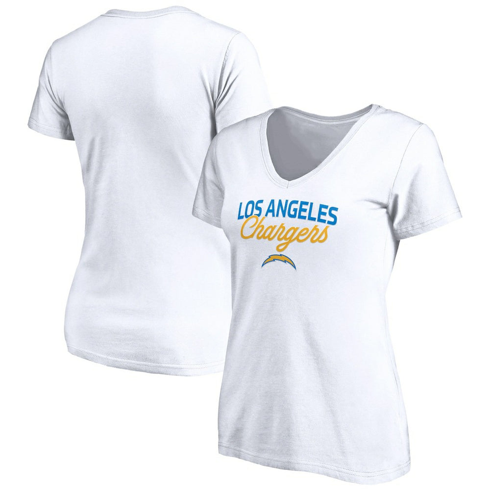 Los Angeles Chargers Women's Depth Chart V-Neck T-Shirt