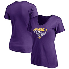 Minnesota Vikings Women's Depth Chart V-Neck T-Shirt