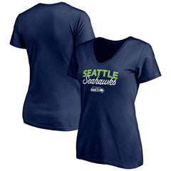 Seattle Seahawks Women's Depth Chart V-Neck T-Shirt