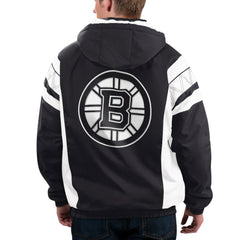 Boston Bruins Starter x NHL Black Ice Home Team Half-Zip Pullover Hoodie Outlet