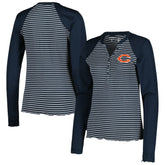 Chicago Bears Antigua Women's Maverick Waffle Henley Long Sleeve T-Shirt