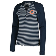 Chicago Bears Antigua Women's Maverick Waffle Henley Long Sleeve T-Shirt