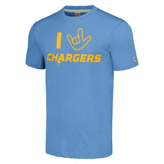 Los Angeles Chargers Homage Unisex The NFL ASL Collection by Love Sign Tri-Blend T-Shirt