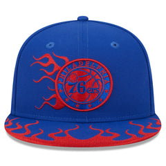 Philadelphia 76ers Rally Drive Flames 9FIFTY Snapback Hat For Sale