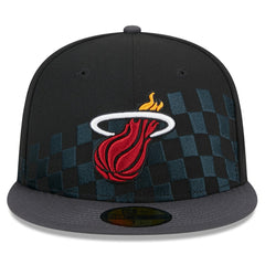 Miami Heat Rally Drive Checkerboard 59FIFTY Crown Fitted Hat Outlet