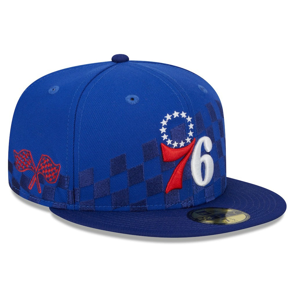 Philadelphia 76ers Rally Drive Checkerboard 59FIFTY Crown Fitted Hat Outlet