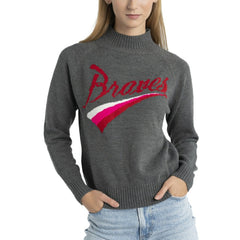 Atlanta Braves Lusso Women's Serena Raglan Pullover Sweater | MLB Sale