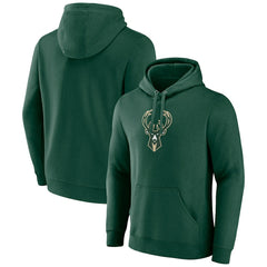 Milwaukee Bucks Primary Logo Pullover Hoodie On Sale