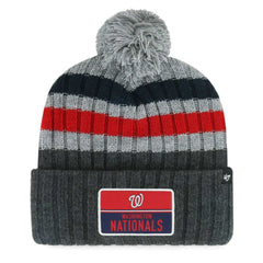 Washington Nationals '47 Stack Cuffed Knit Hat with Pom | MLB Shop