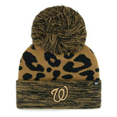 Washington Nationals '47 Women's Leopard Rosette Cuffed Knit Hat with Pom | MLB Discount
