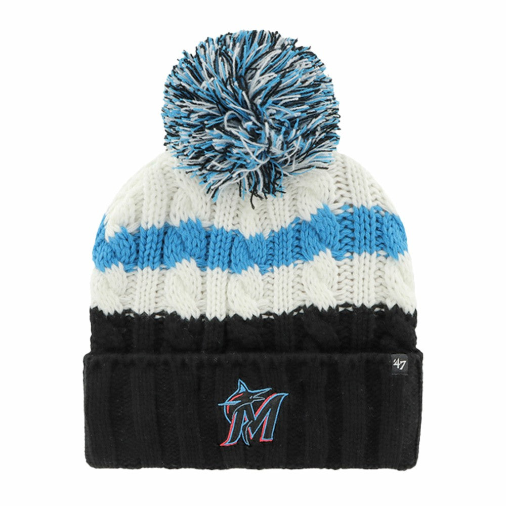 Miami Marlins '47 Women's Ashfield Cuffed Knit Hat with Pom | MLB US