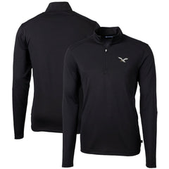 Philadelphia Eagles Cutter & Buck Gridiron Classics Big & Tall Virtue Eco Pique Recycled Quarter-Zip Pullover Top