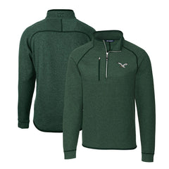 Philadelphia Eagles Cutter & Buck Gridiron Classics Big & Tall Mainsail Sweater-Knit Half-Zip Pullover Jacket