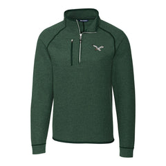 Philadelphia Eagles Cutter & Buck Gridiron Classics Big & Tall Mainsail Sweater-Knit Half-Zip Pullover Jacket