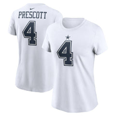 Dallas Cowboys Nike Dak Prescott Women's Player Name & Number T-Shirt