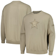 Houston Astros Pro Standard Neutral Drop Shoulder Pullover Sweatshirt | MLB On Sale