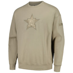 Houston Astros Pro Standard Neutral Drop Shoulder Pullover Sweatshirt | MLB On Sale