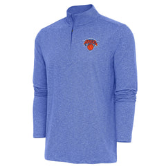 New York Knicks Antigua Hunk Quarter-Zip Pullover Top New