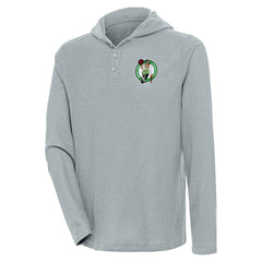 Boston Celtics Antigua Strong Hold Long Sleeve Henley Hoodie T-Shirt Discount