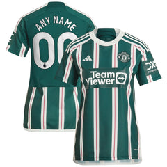 Manchester United Women's 2023/24 Away Replica Custom Jersey Green - Adidas
