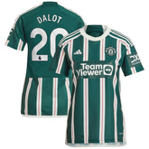 Diogo Dalot Manchester United Women's 2023/24 Away Replica Player Jersey Green - Adidas