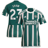 Luke Shaw Manchester United Women's 2023/24 Away Replica Player Jersey Green - Adidas