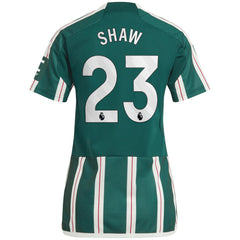 Luke Shaw Manchester United Women's 2023/24 Away Replica Player Jersey Green - Adidas