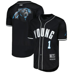 Carolina Panthers Bryce Young Pro Standard Mesh Baseball Button-Up T-Shirt