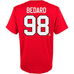 Connor Bedard Chicago Blackhawks Youth Player Name & Number T-Shirt On Sale