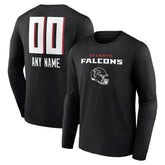 Atlanta Falcons Personalized Name & Number Team Wordmark Long Sleeve T-Shirt